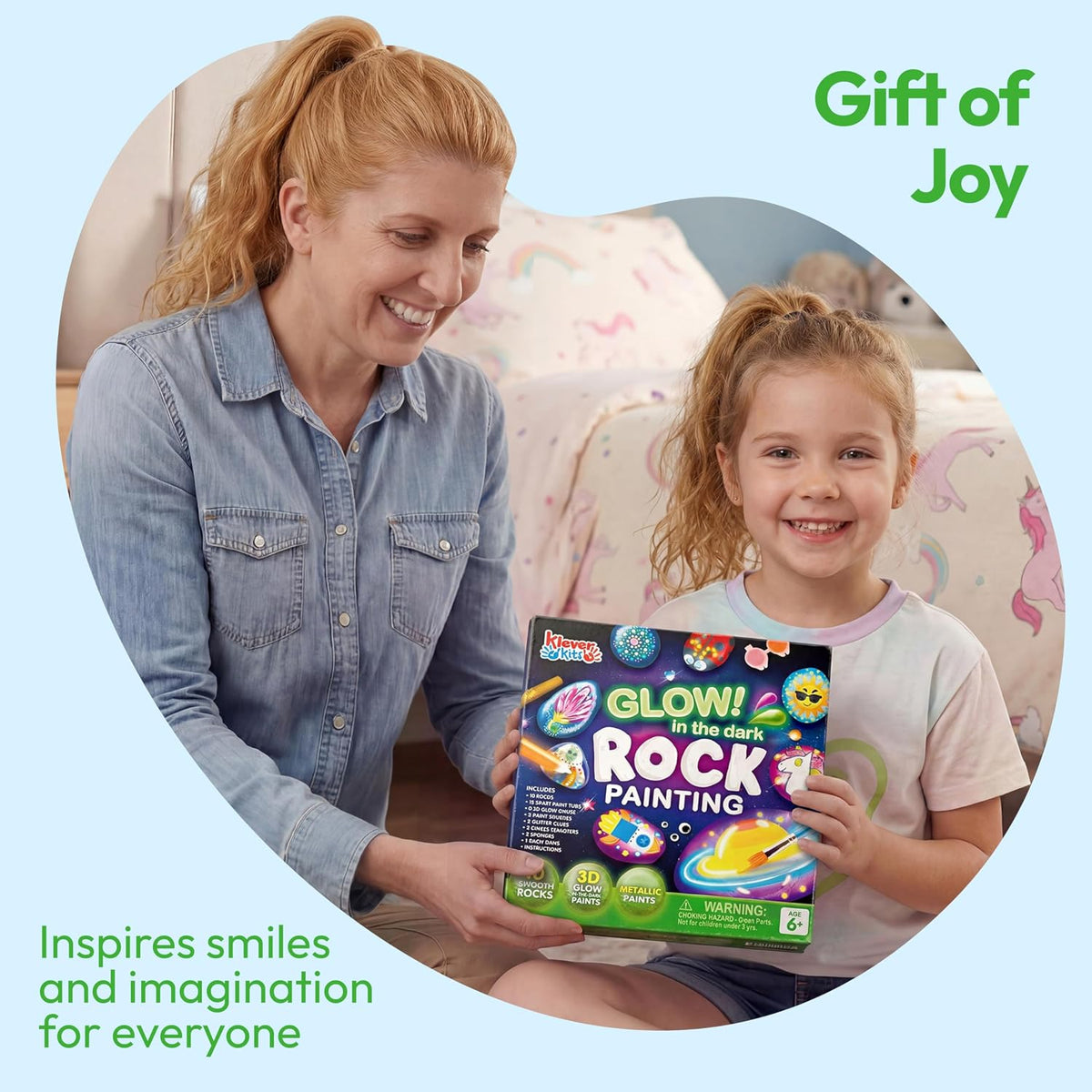 Rock Painting Kit- Glow in the Dark Rock Kit, Arts and Crafts for Kids Ages 6-12, Art Supplies Toy, Kids Craft Paint Kits, Arts & Crafts for Boys Girls Birthday Party Gift Toy