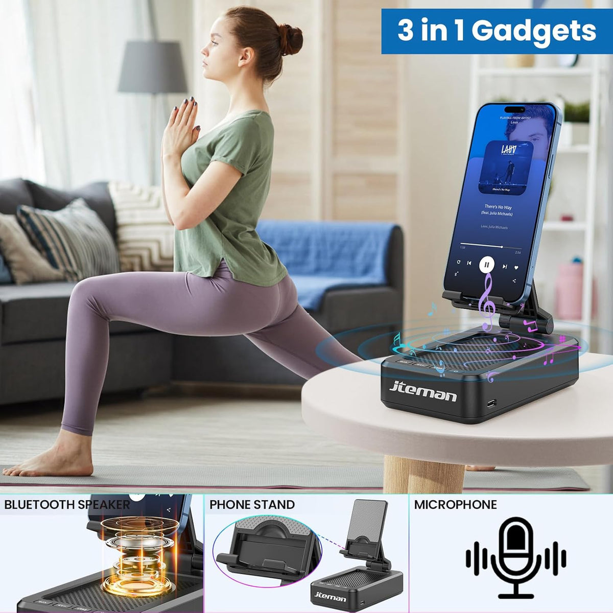 Cell Phone Stand with Bluetooth Speaker,Birthday Gifts for Men Women