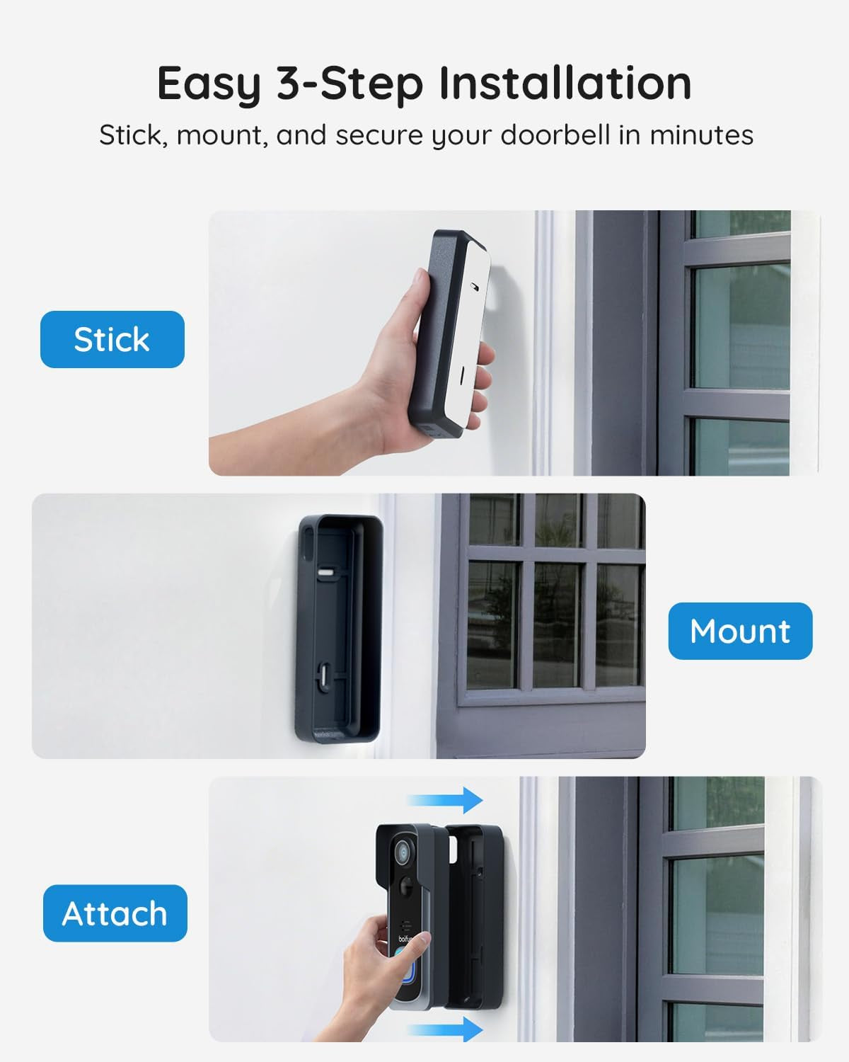 Video Doorbell Camera Wireless – No Subscription Required, 2K HD