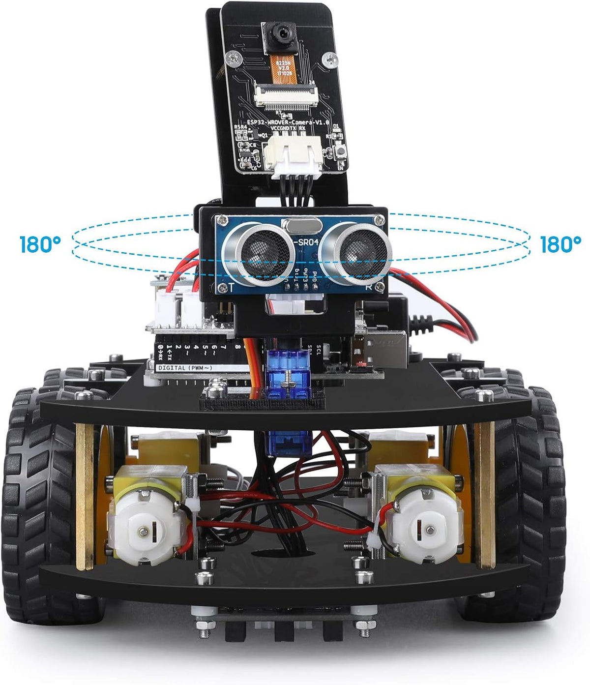 UNO R3 Smart Robot Car Kit V4 with Camera, Compatible with Arduino
