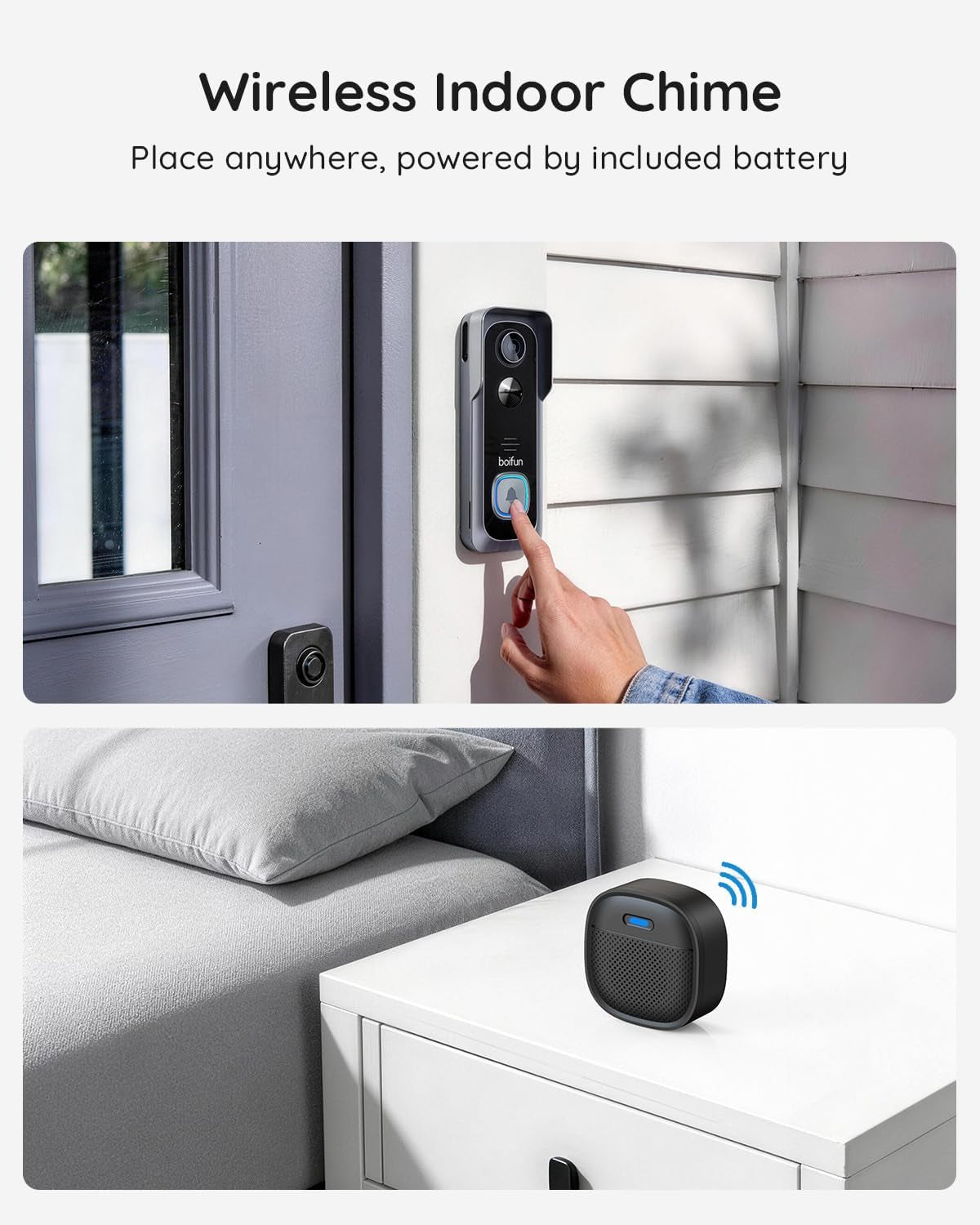Video Doorbell Camera Wireless – No Subscription Required, 2K HD