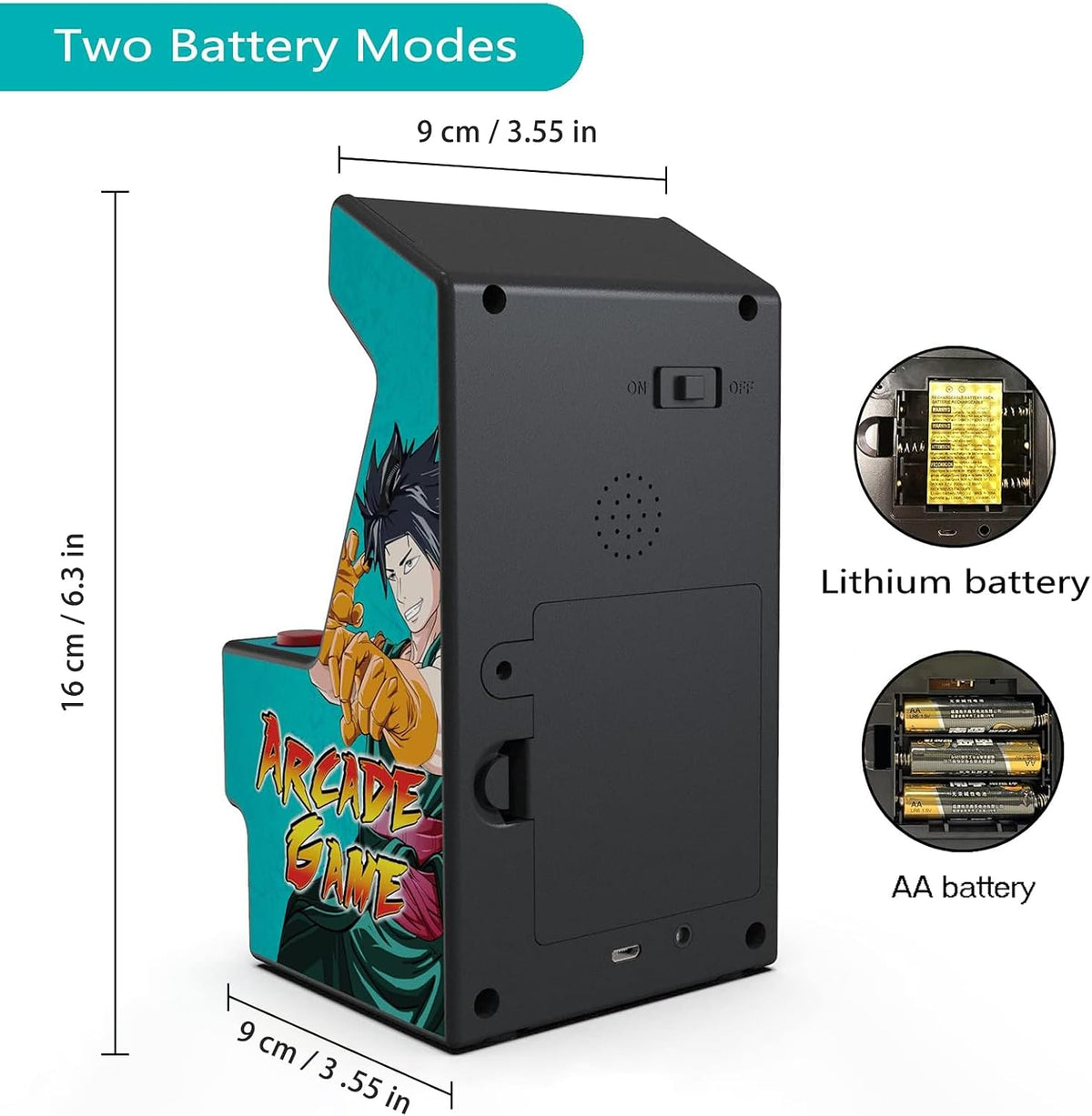 Mini Arcade Machine, Built in 156 Classic Retro Games, 2.8 Inch Screen