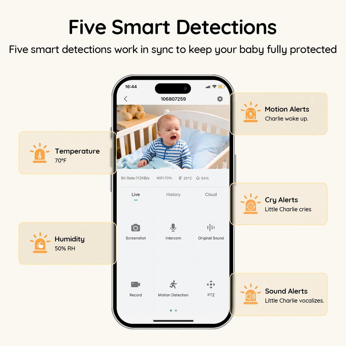 2K Wifi Baby Monitor with App, 5" Night Vision, Safe Encrypted, 2026