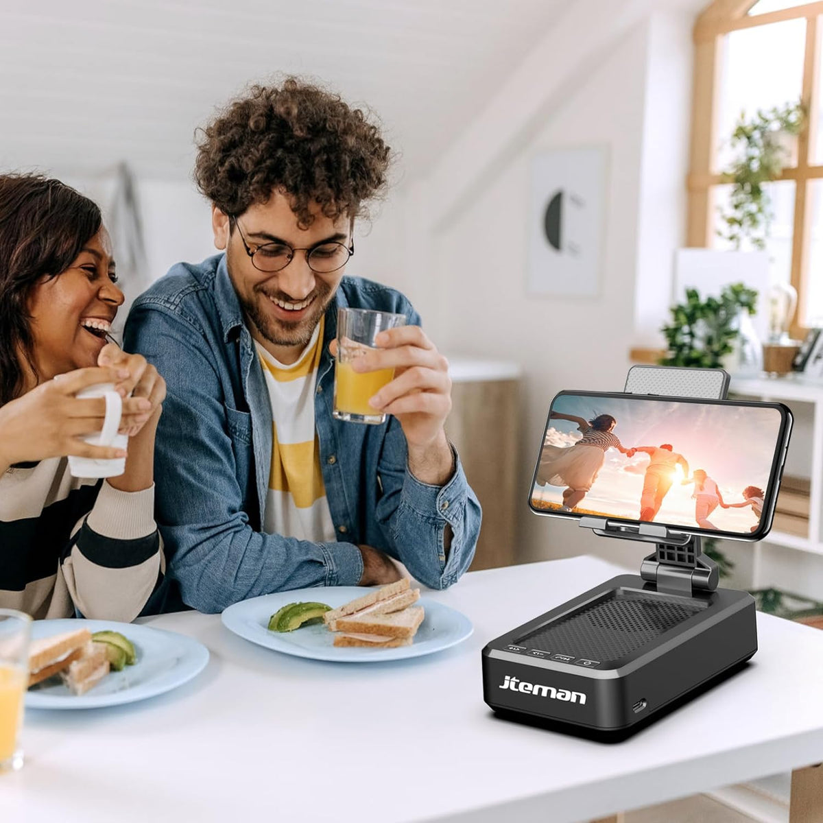 Cell Phone Stand with Bluetooth Speaker,Birthday Gifts for Men Women