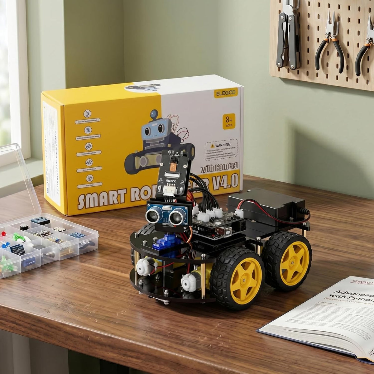 UNO R3 Smart Robot Car Kit V4 with Camera, Compatible with Arduino