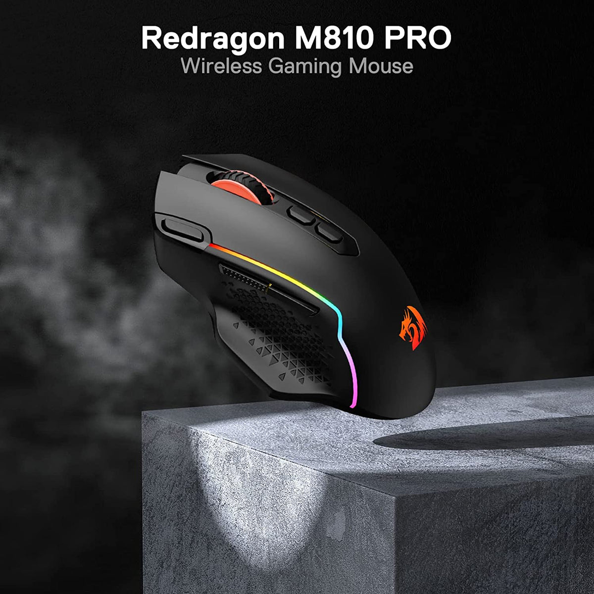 M810 PRO Wireless RGB Gaming Mouse 10000 DPI Remapping Keys