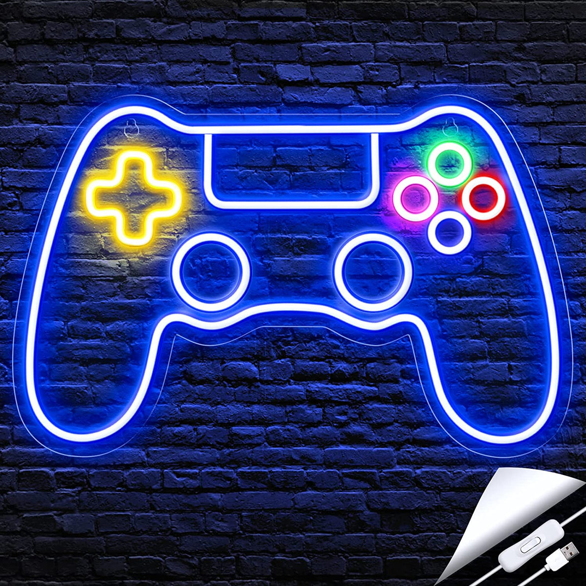 Gamer Neon Sign, Game Controller LED Sign for Gaming Room Decor - Game Neon Sign for Teen Boy Room Decor - Best Gamer Gifts for Boys, Kids