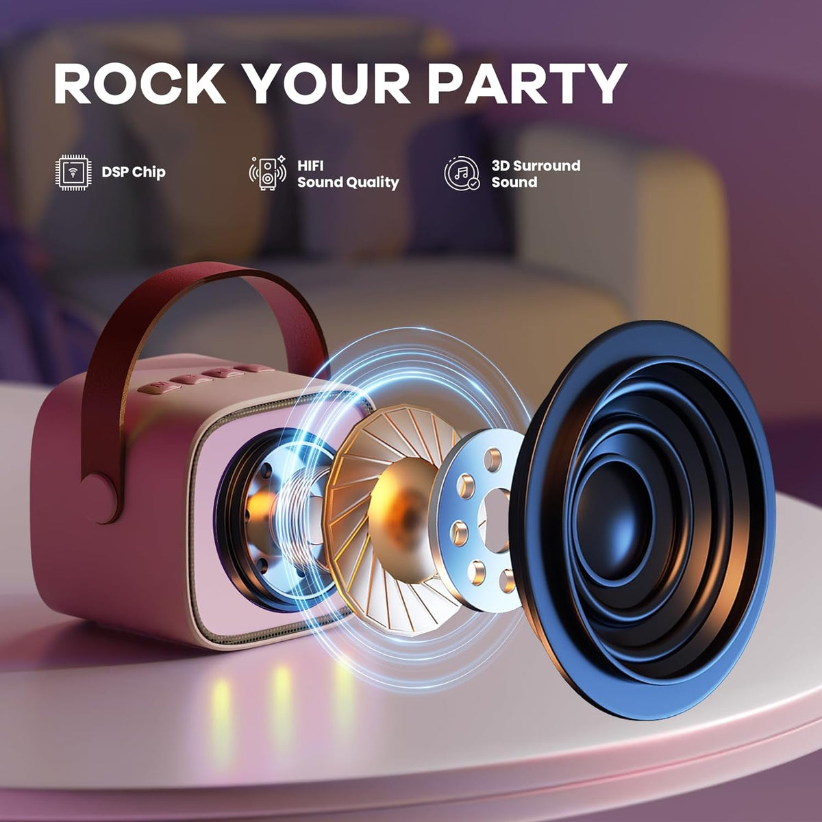 Karaoke Machine for Kids Adults, Birthday Gifts for Girls 3-12 Year Old
