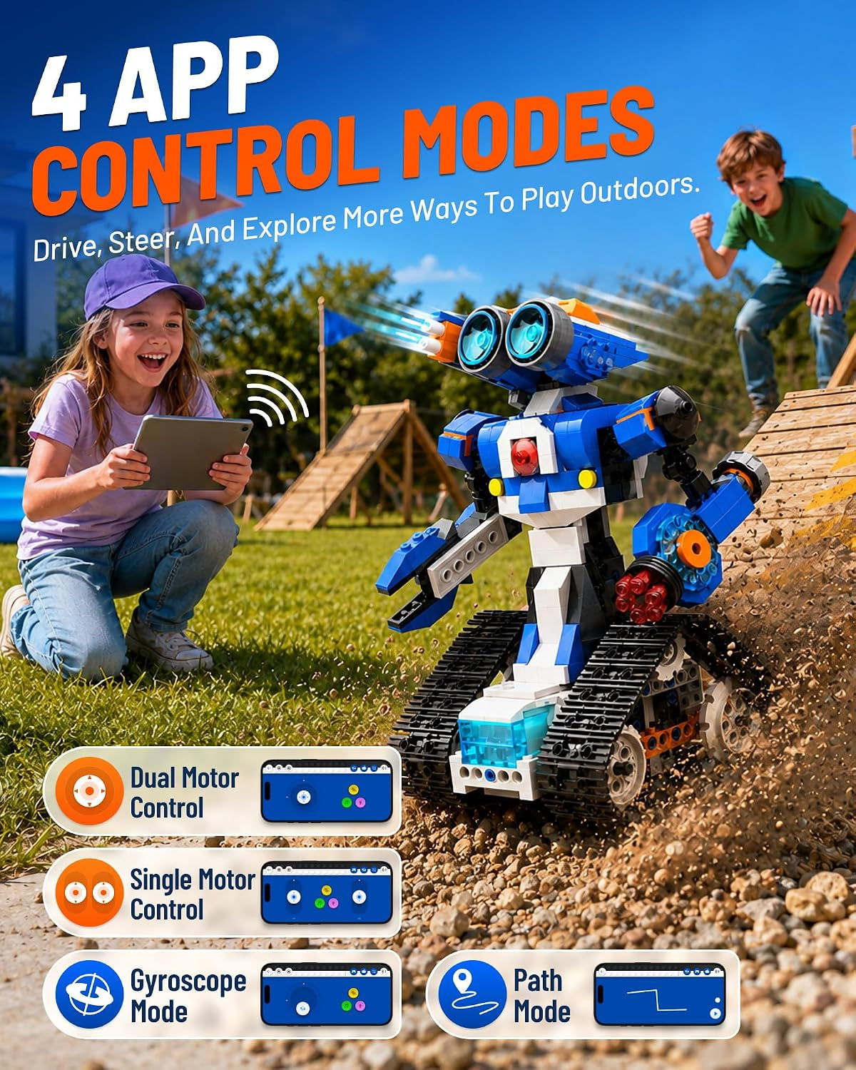 STEM Coding Robot Toy 6-In-1 Building Kit for Boys 8-12 480 Blocks
