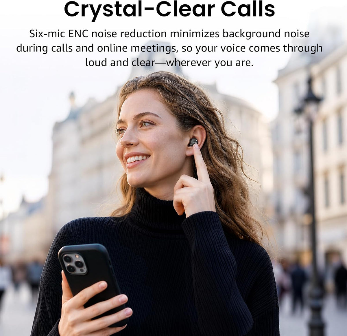 NC9 Hybrid Active Noise Cancelling Wireless Earbuds, 60H, LED Display