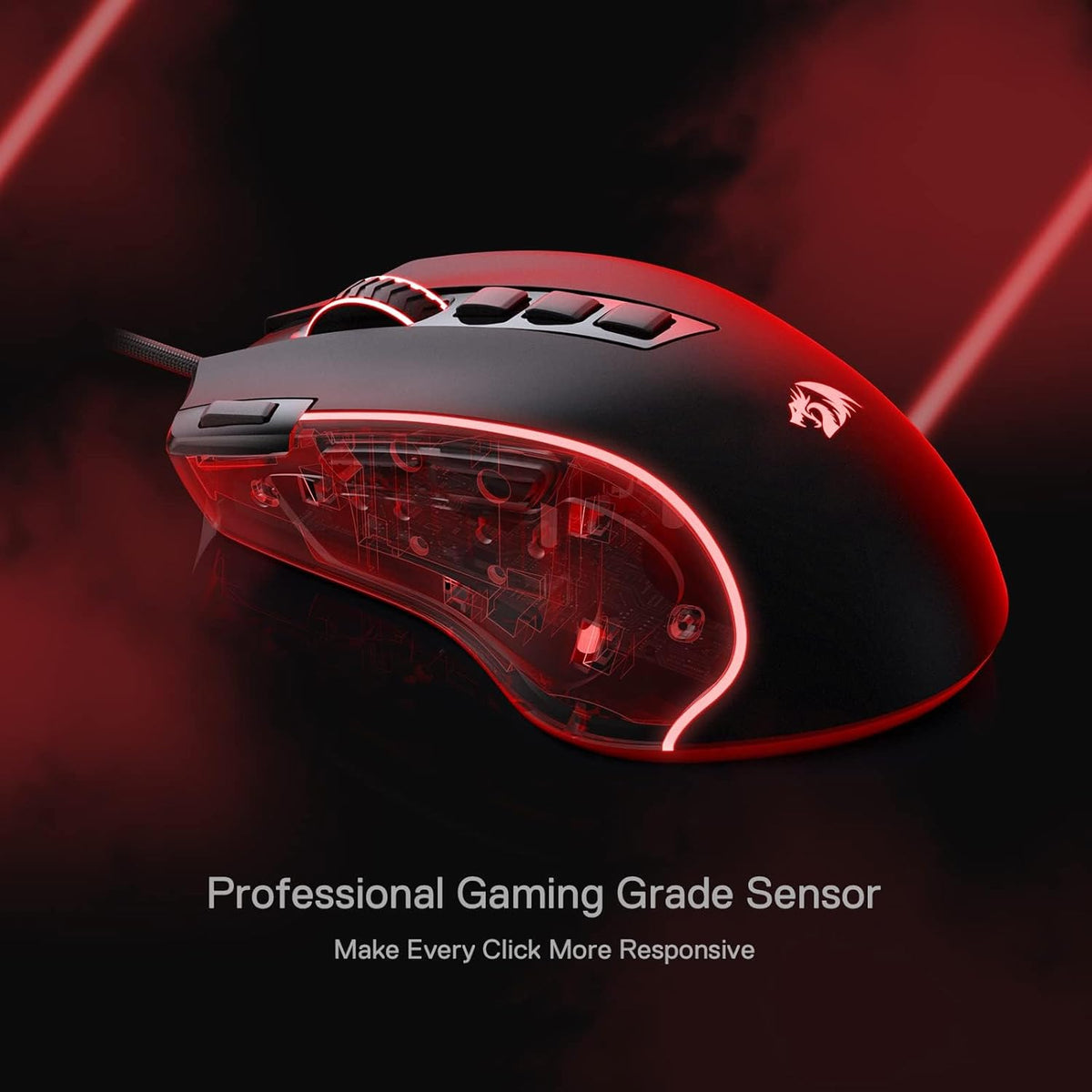 M612 Wired RGB Optical Gaming Mouse 8000 DPI Remapping Keys