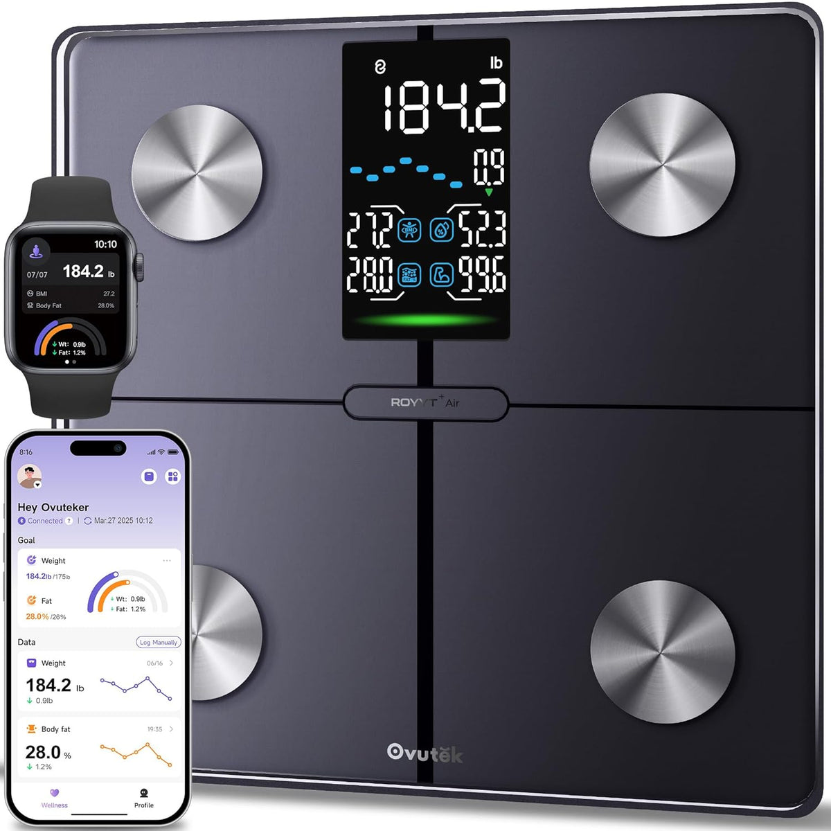 Smart Digital Scale for Body Weight, Body Fat and BMI, FSA Eligible