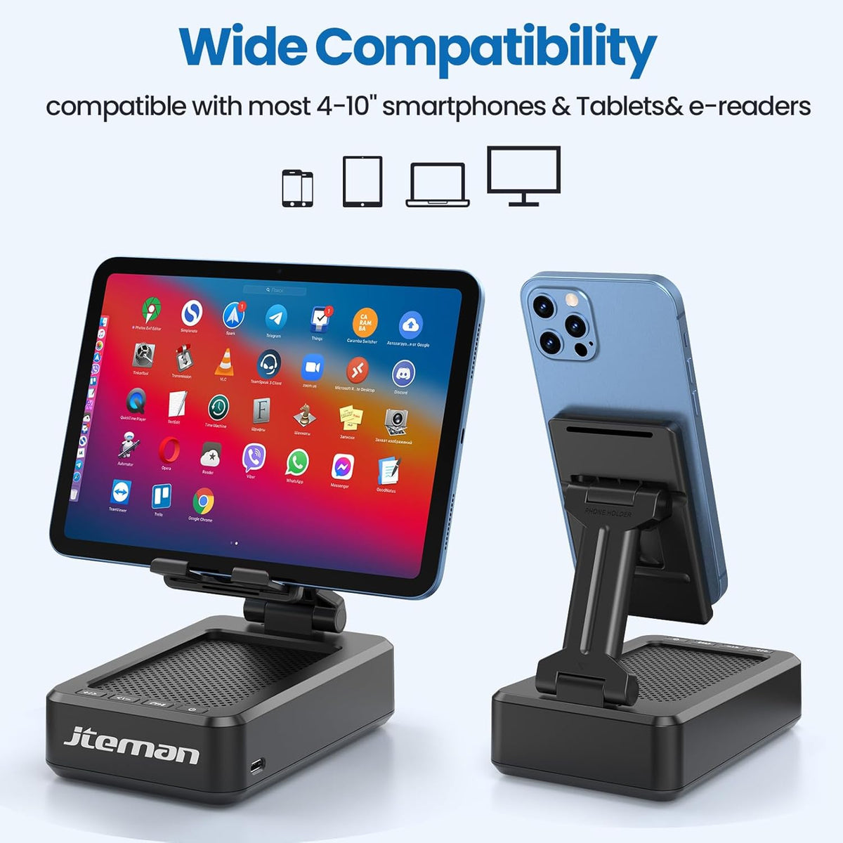 Cell Phone Stand with Bluetooth Speaker,Birthday Gifts for Men Women