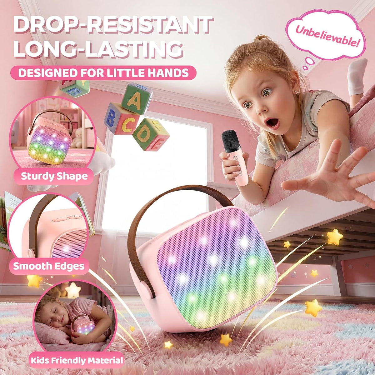 Karaoke Machine for Kids Adults, Birthday Gifts for Girls 3-12 Year Old