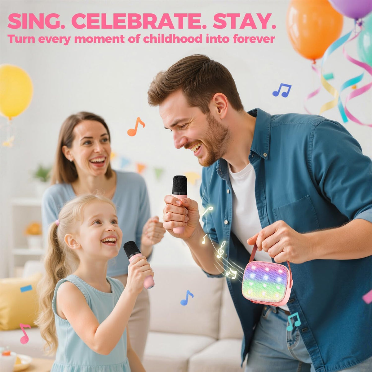 Karaoke Machine for Kids Adults, Birthday Gifts for Girls 3-12 Year Old