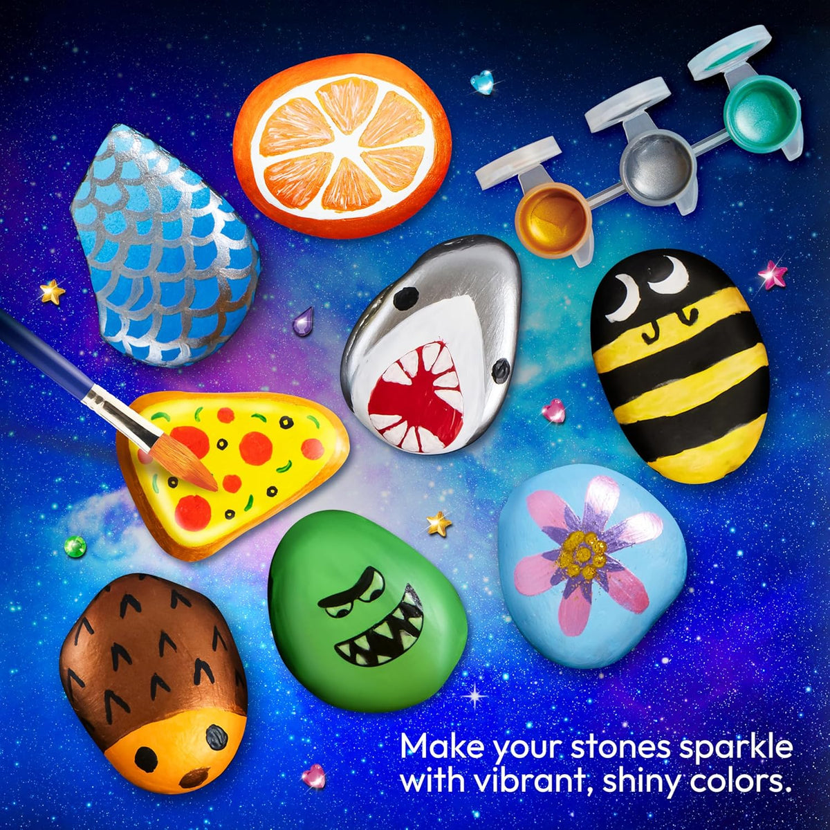 Rock Painting Kit- Glow in the Dark Rock Kit, Arts and Crafts for Kids Ages 6-12, Art Supplies Toy, Kids Craft Paint Kits, Arts & Crafts for Boys Girls Birthday Party Gift Toy