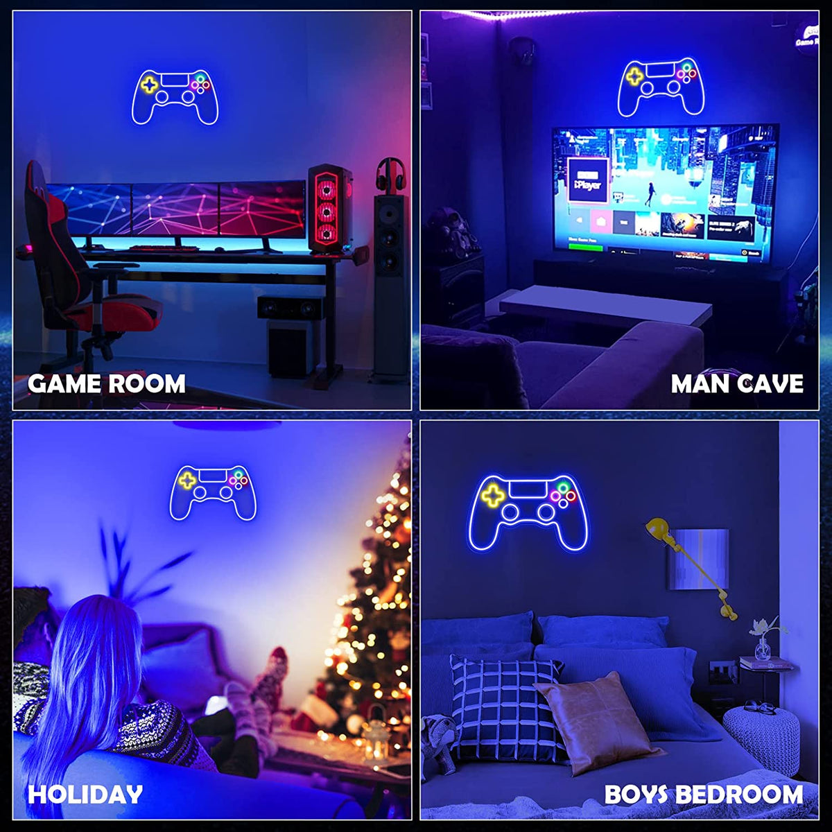 Gamer Neon Sign, Game Controller LED Sign for Gaming Room Decor - Game Neon Sign for Teen Boy Room Decor - Best Gamer Gifts for Boys, Kids