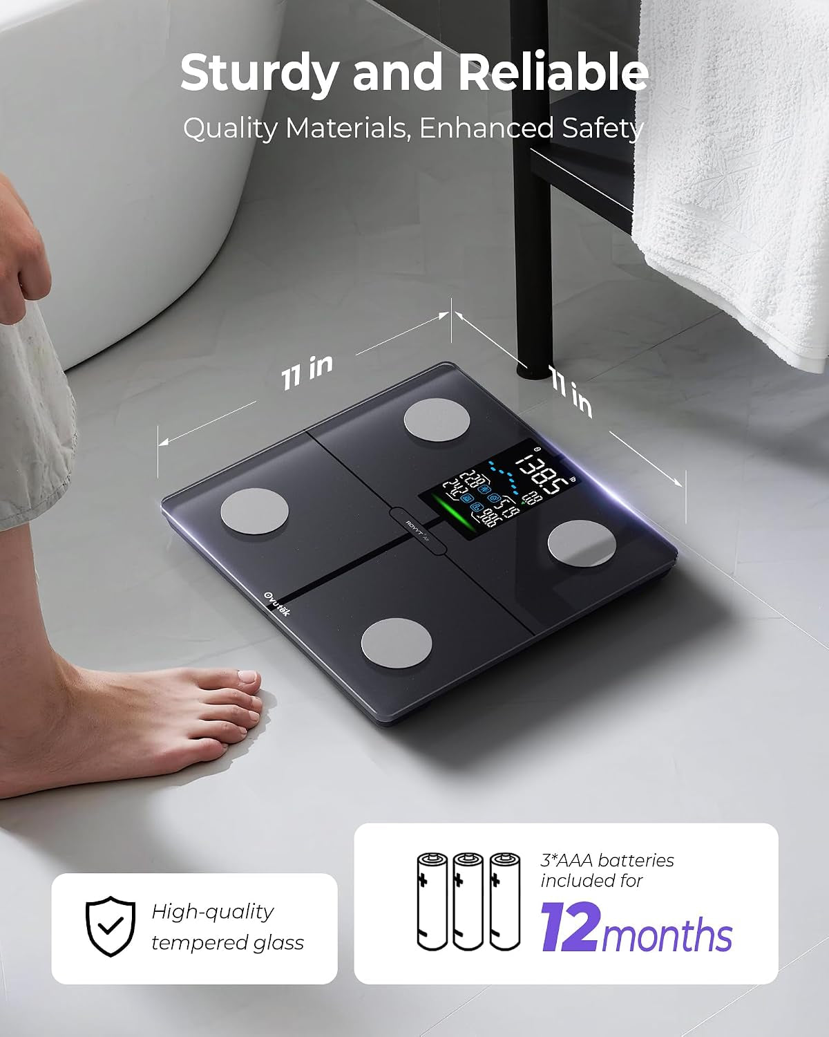 Smart Digital Scale for Body Weight, Body Fat and BMI, FSA Eligible