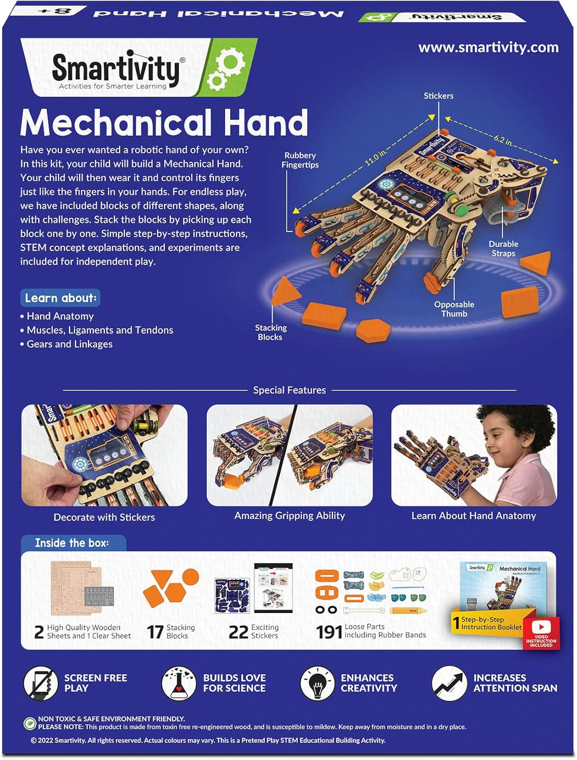 Robotic Mechanical Hand STEM Toy for Kids 8-14