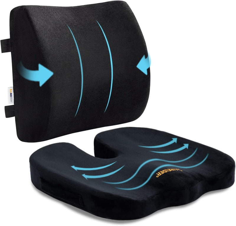 CloudSeat Memory Foam Seat Cushion & Lumbar Pillow