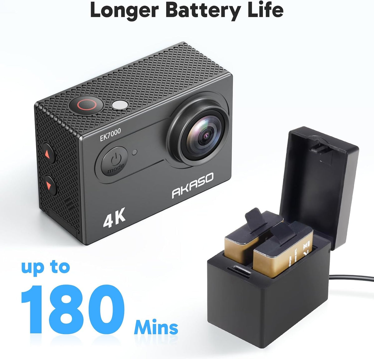 EK7000 4K30Fps Action Camera - 131Ft Waterproof Camera with Remote Control 4X Zoom Ultra HD 20MP Underwater Camera with Accessories Kit