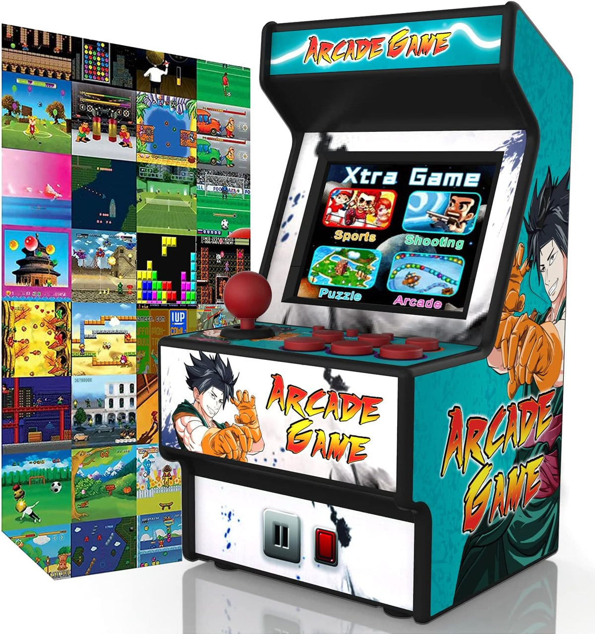 Mini Arcade Machine, Built in 156 Classic Retro Games, 2.8 Inch Screen