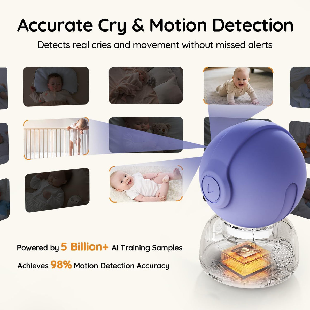 2K Wifi Baby Monitor with App, 5" Night Vision, Safe Encrypted, 2026