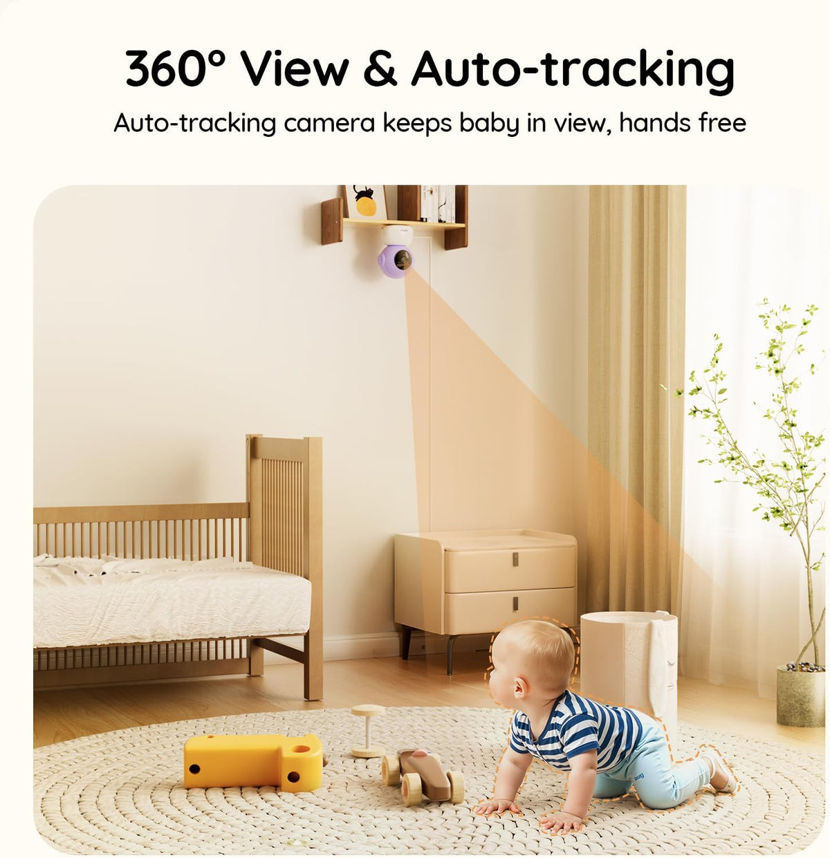 2K Wifi Baby Monitor with App, 5" Night Vision, Safe Encrypted, 2026
