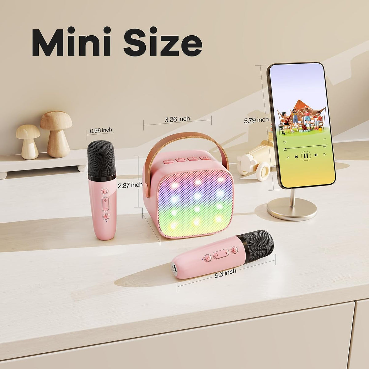 Karaoke Machine for Kids Adults, Birthday Gifts for Girls 3-12 Year Old