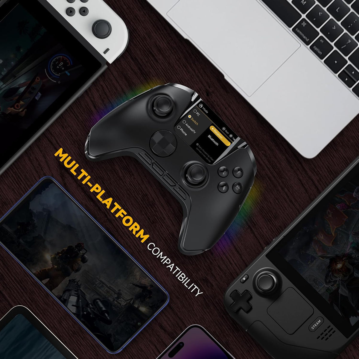 one Interactive Screen Wireless Gaming Controller (Black)