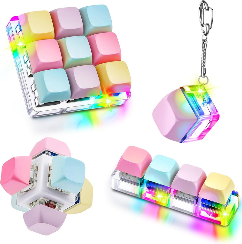 4 Pcs Keyboard Fidget Toy, Macaron Color, Cute