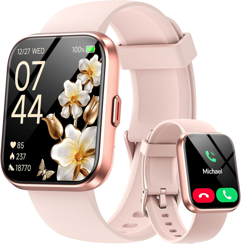 Smart Watches for Women Men, 1.85" Smart Watch Compatible Iphone/Samsung/Android (Answer/Make), Fitness Tracker with Heart Rate/Sleep Monitor, Smartwatch 3ATM Waterproof 120+ Sport Modes, Step Counter