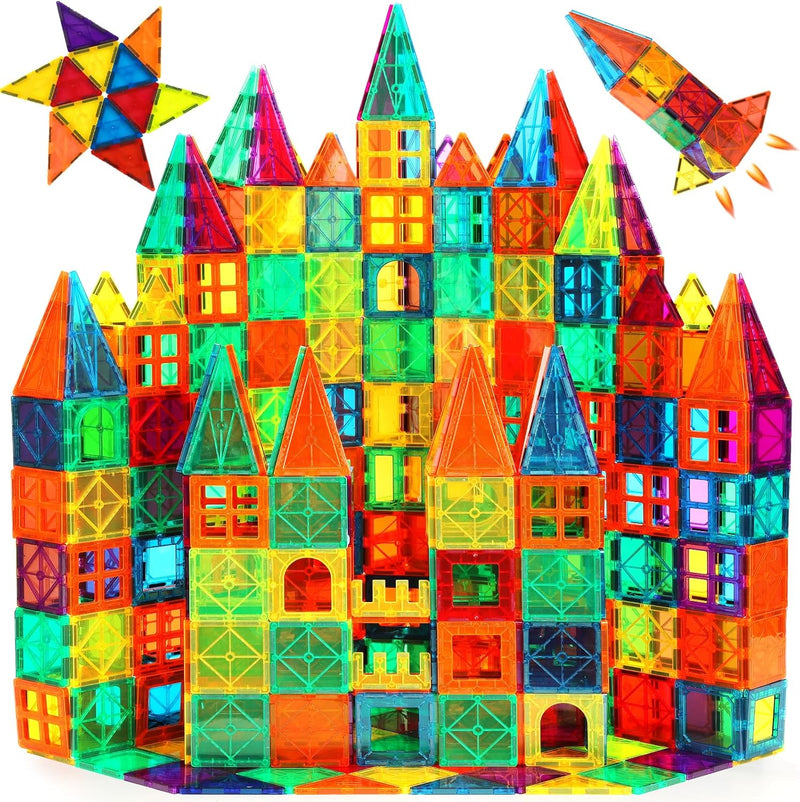 Magnetic Tiles, 110PCS Magnet Building Blocks STEM Toy for Kids
