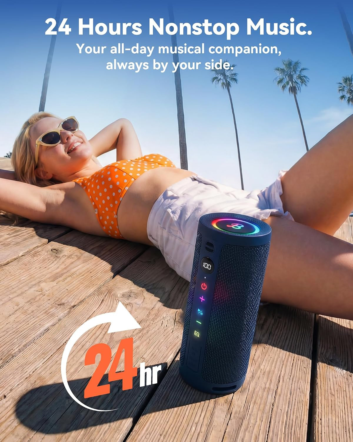 Roar 3 Portable Bluetooth Speaker,Ipx6 Waterproof,20W