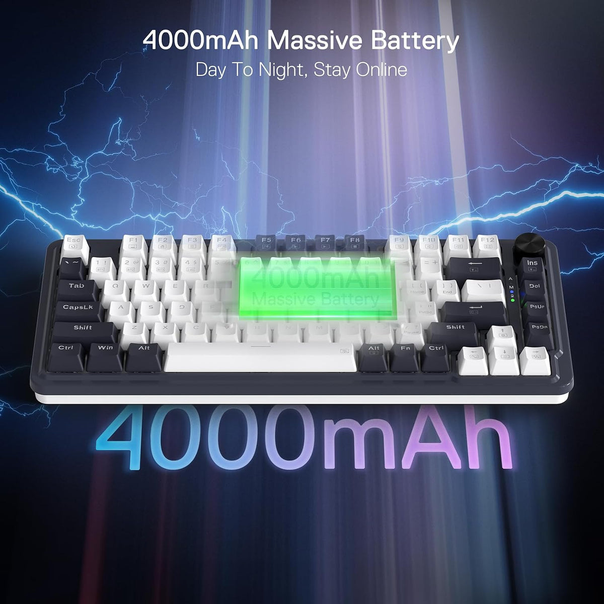 K673 PRO Wireless 81-Key RGB Gasket Gaming Keyboard, Scroll Knob