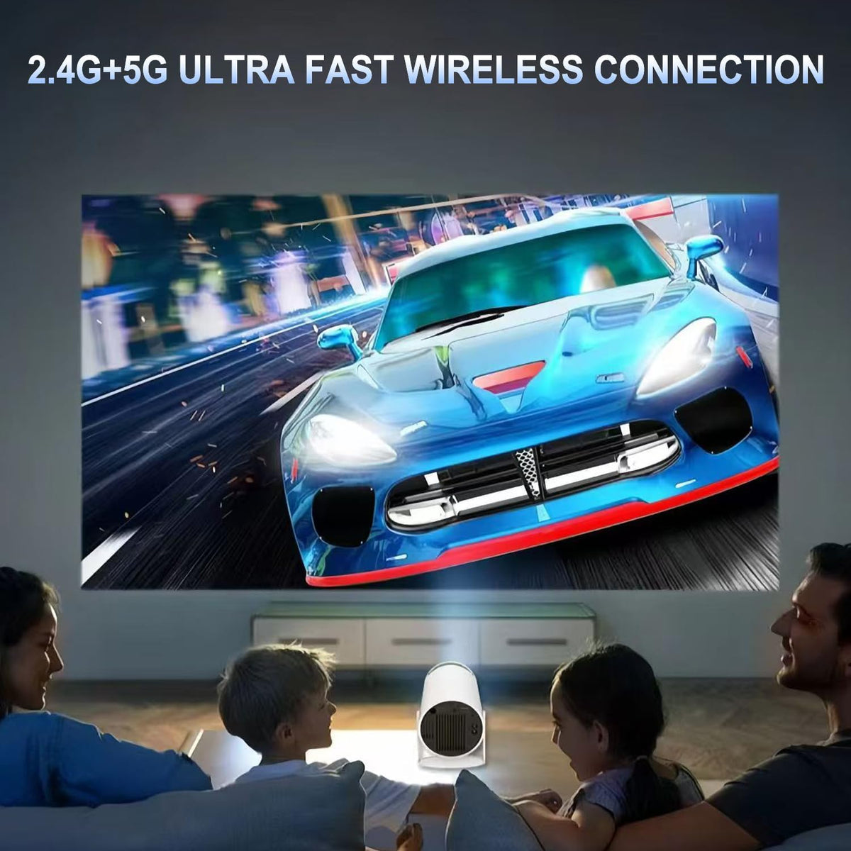 Mini Projector, Portable Smart Projector 4K Wifi 6 BT 5.4 [Built-In App]