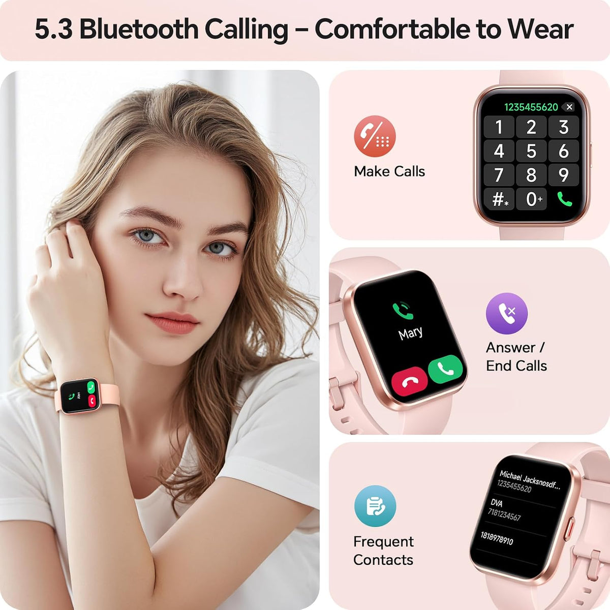 Smart Watches for Women Men, 1.85" Smart Watch Compatible Iphone/Samsung/Android (Answer/Make), Fitness Tracker with Heart Rate/Sleep Monitor, Smartwatch 3ATM Waterproof 120+ Sport Modes, Step Counter