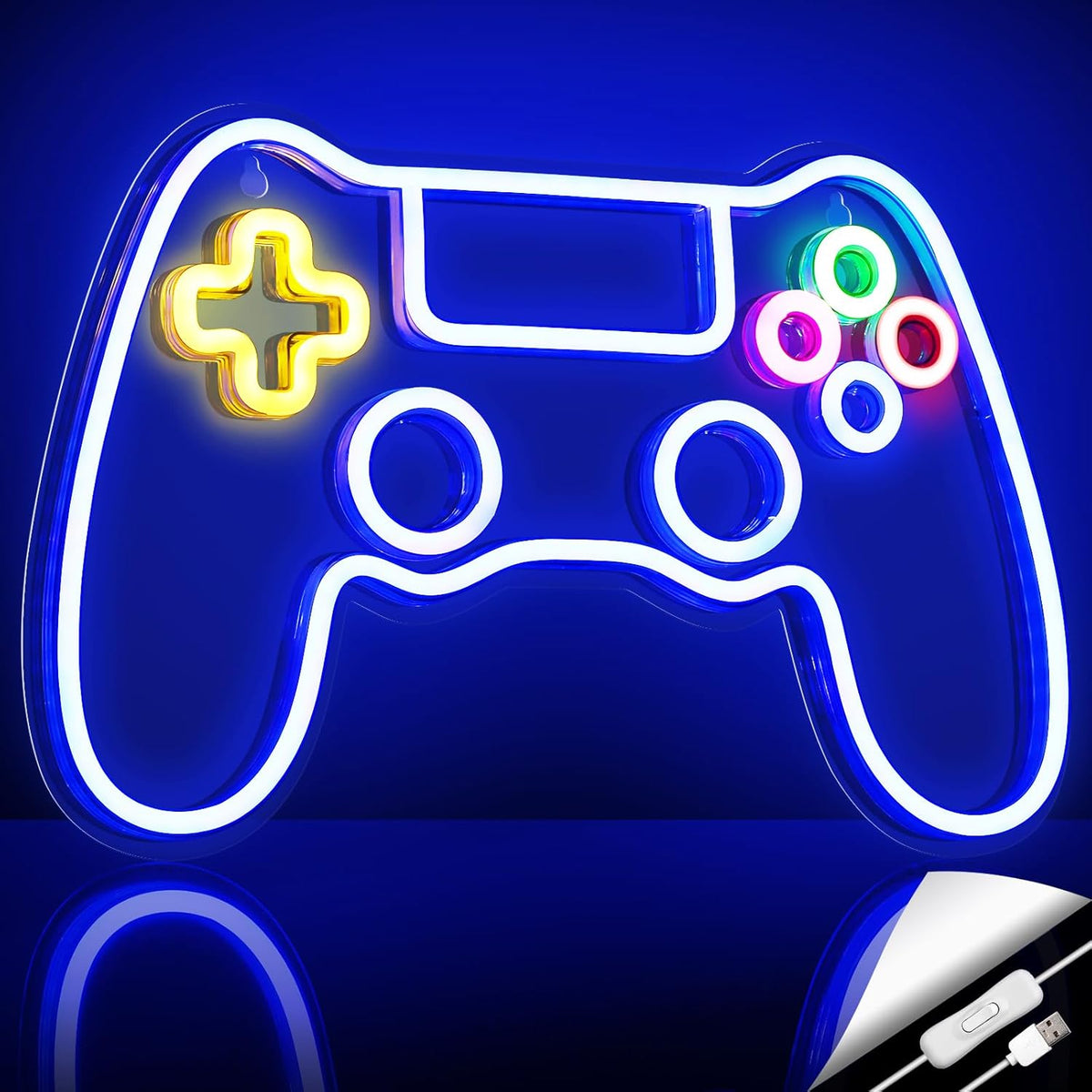 Gamer Neon Sign, Game Controller LED Sign for Gaming Room Decor - Game Neon Sign for Teen Boy Room Decor - Best Gamer Gifts for Boys, Kids