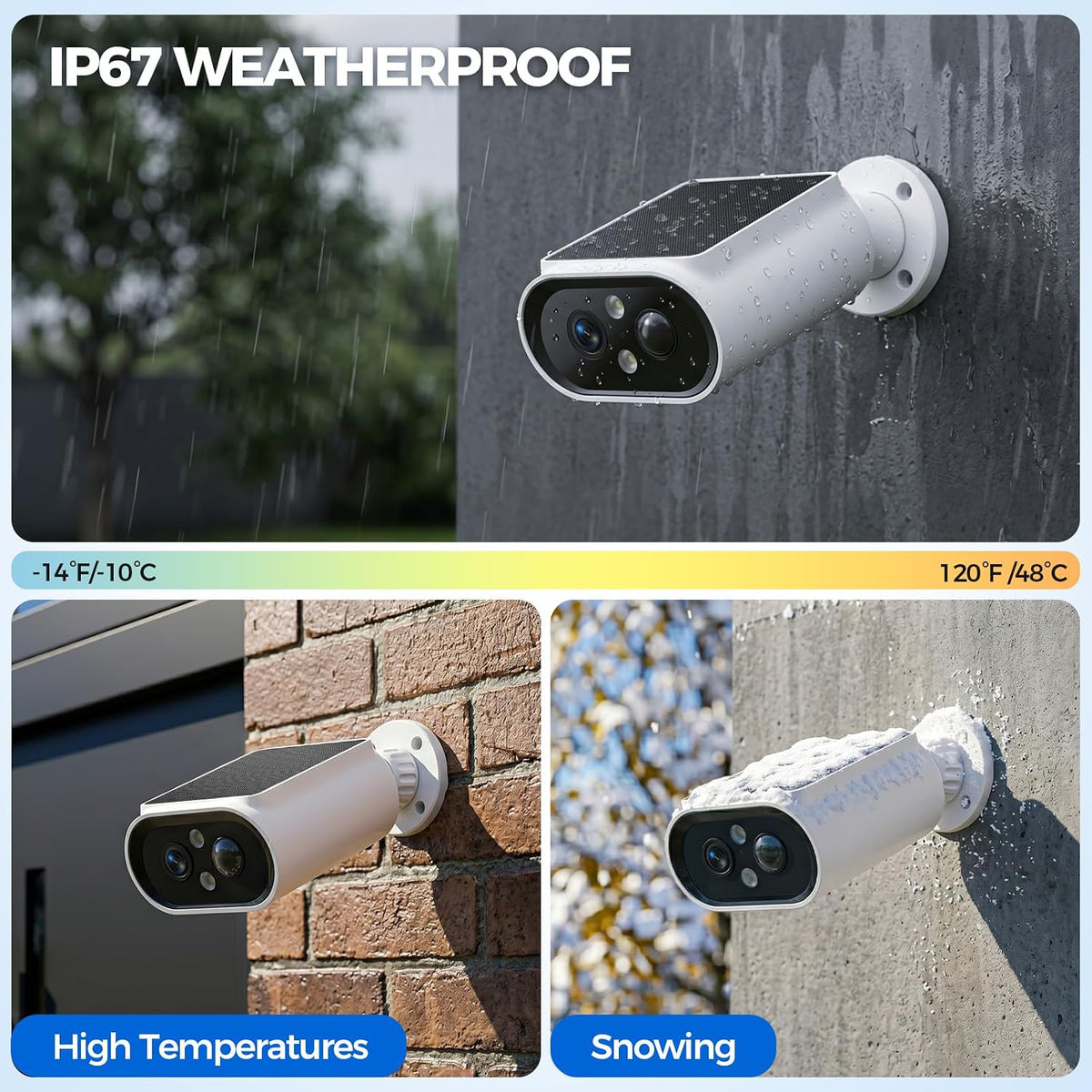 Solar Security Cameras Wireless Outdoor - 2K Night Color Vision Cameras for Home Security, AI Motion Detection, 360° View, Spotlight, 2-Way Audio, Siren, IP67 Waterproof, Sd/Cloud Storage