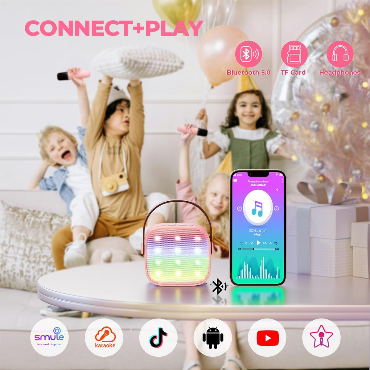 Karaoke Machine for Kids Adults, Birthday Gifts for Girls 3-12 Year Old