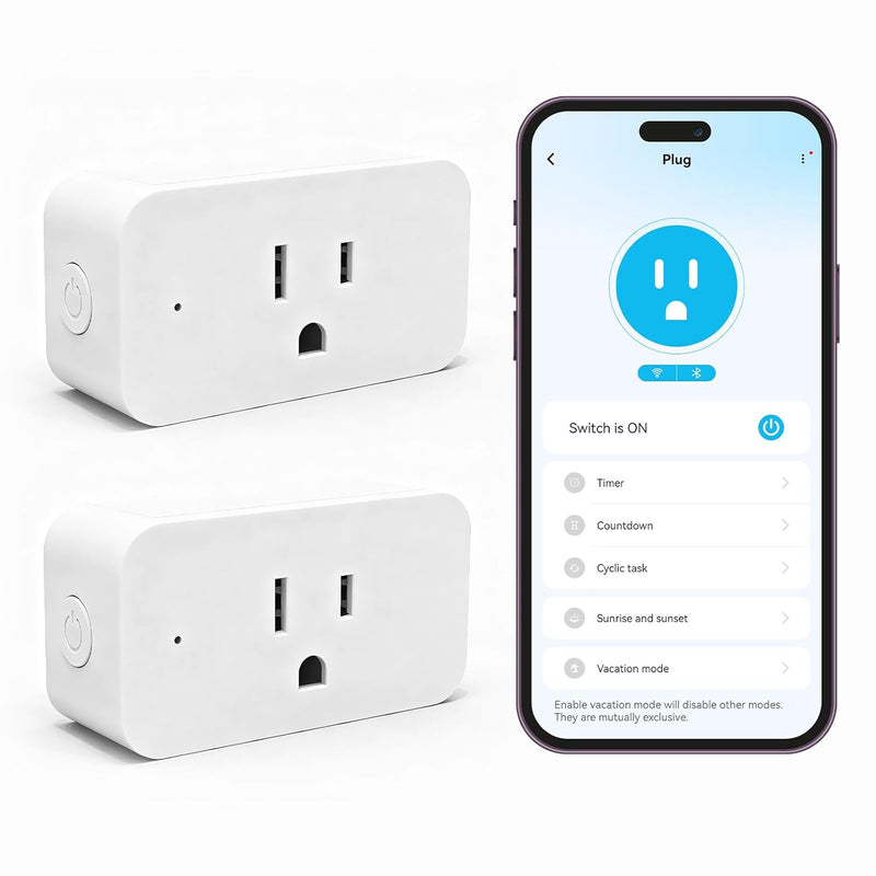 Smart Plug 15A/1800W Max, Wi-Fi Smart Outlet with APP Control