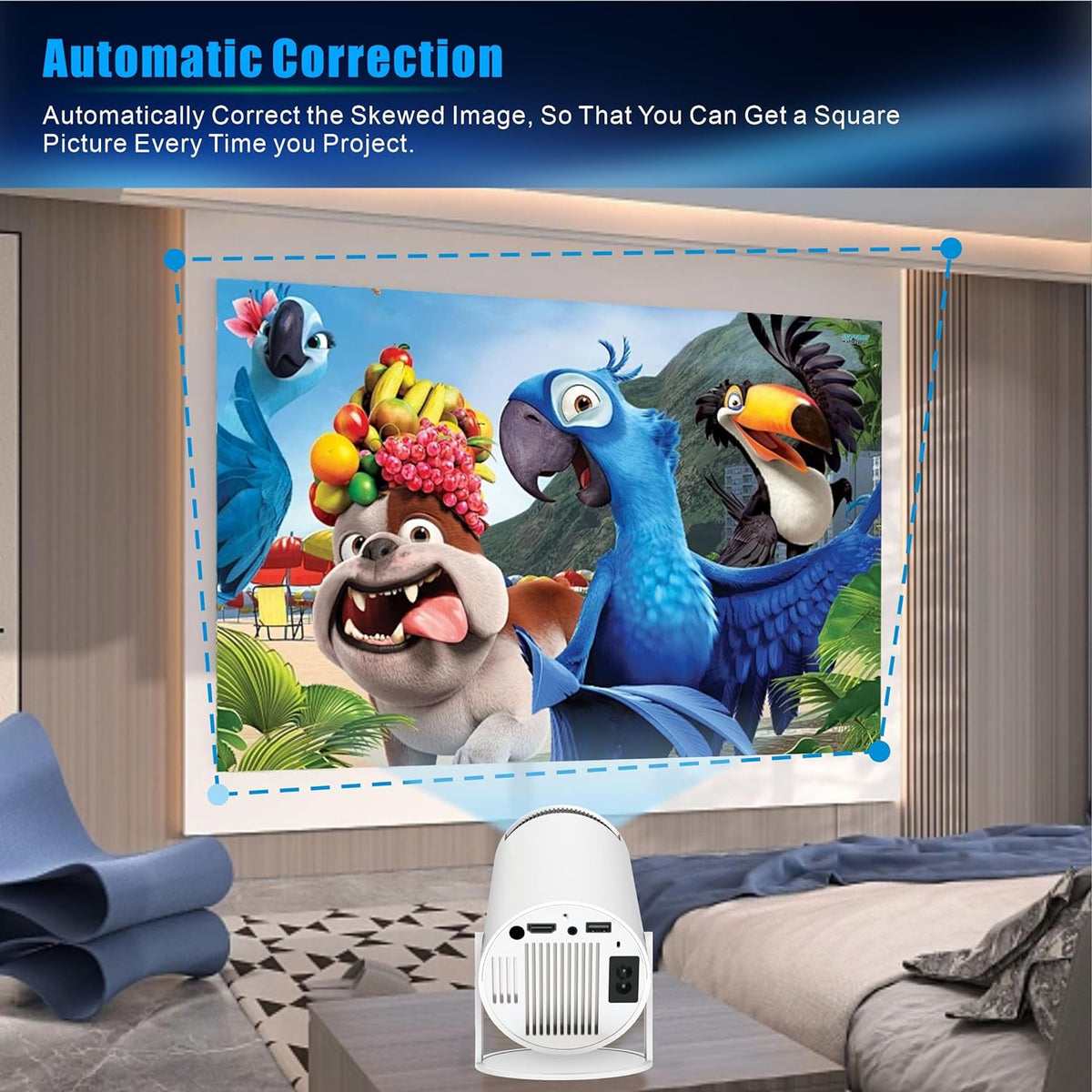 Mini Projector, Portable Smart Projector 4K Wifi 6 BT 5.4 [Built-In App]