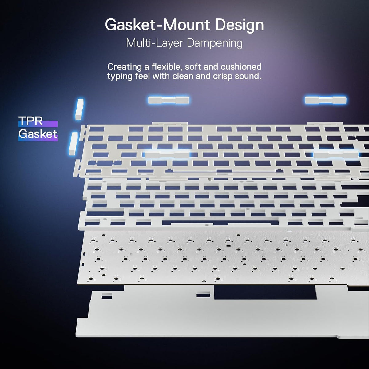 K673 PRO Wireless 81-Key RGB Gasket Gaming Keyboard, Scroll Knob
